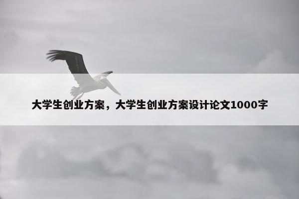 大学生创业方案，大学生创业方案设计论文1000字