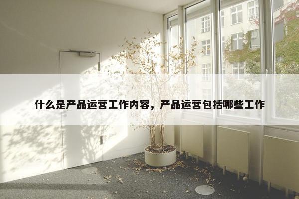 什么是产品运营工作内容，产品运营包括哪些工作