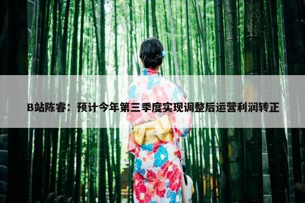 B站陈睿：预计今年第三季度实现调整后运营利润转正