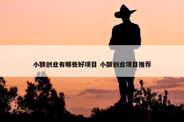 小额创业有哪些好项目 小额创业项目推荐