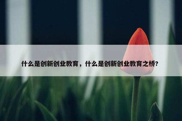 什么是创新创业教育，什么是创新创业教育之桥? 