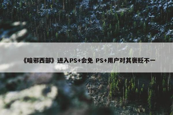 《暗邪西部》进入PS+会免 PS+用户对其褒贬不一