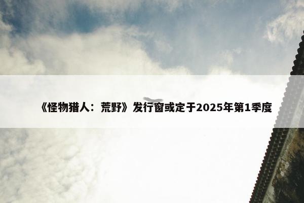 《怪物猎人：荒野》发行窗或定于2025年第1季度