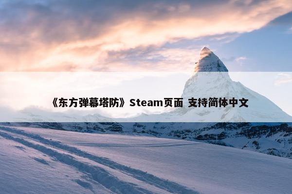 《东方弹幕塔防》Steam页面 支持简体中文