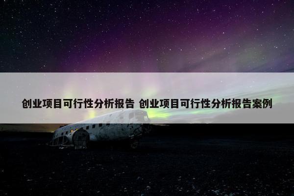 创业项目可行性分析报告 创业项目可行性分析报告案例