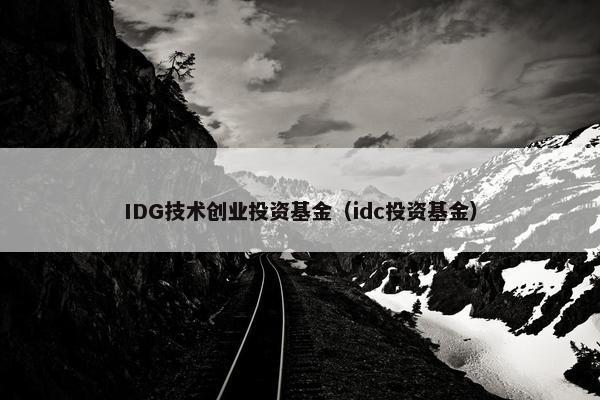 IDG技术创业投资基金（idc投资基金）