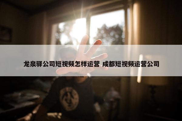 龙泉驿公司短视频怎样运营 成都短视频运营公司