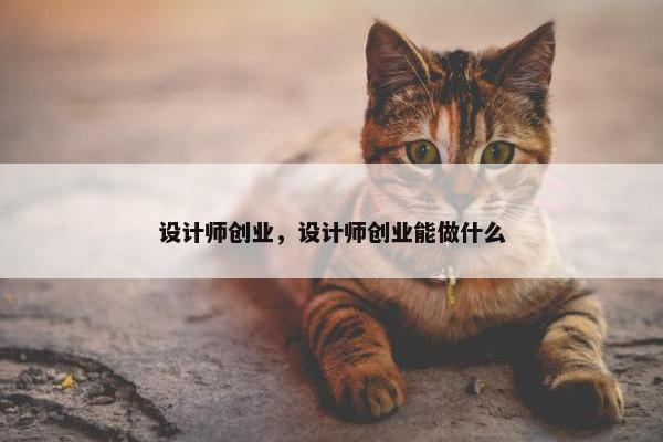 设计师创业，设计师创业能做什么