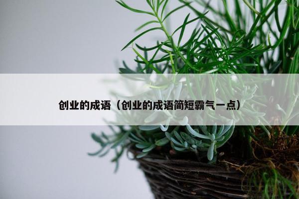 创业的成语（创业的成语简短霸气一点）