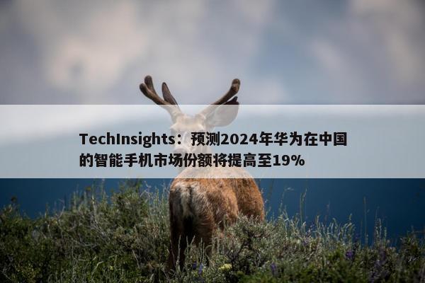 TechInsights：预测2024年华为在中国的智能手机市场份额将提高至19%