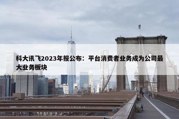 科大讯飞2023年报公布：平台消费者业务成为公司最大业务板块