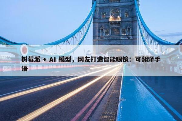 树莓派 + AI 模型，网友打造智能眼镜：可翻译手语