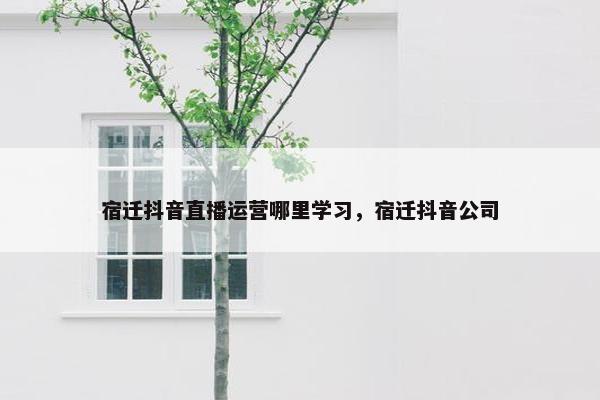 宿迁抖音直播运营哪里学习，宿迁抖音公司