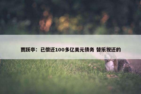 贾跃亭：已偿还100多亿美元债务 替乐视还的