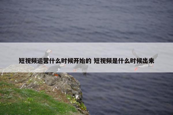 短视频运营什么时候开始的 短视频是什么时候出来