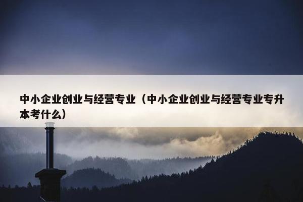 中小企业创业与经营专业（中小企业创业与经营专业专升本考什么）