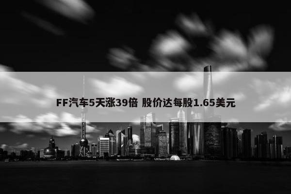 FF汽车5天涨39倍 股价达每股1.65美元