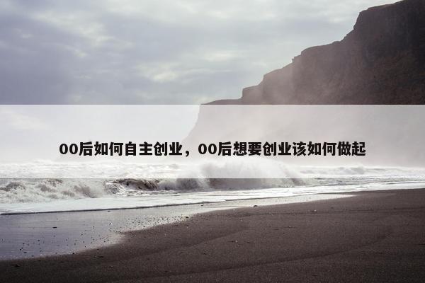 00后如何自主创业，00后想要创业该如何做起