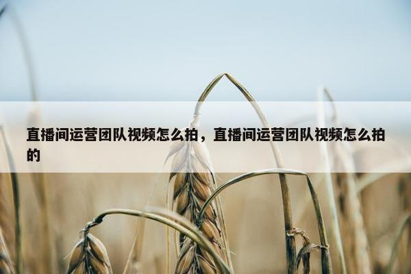 直播间运营团队视频怎么拍，直播间运营团队视频怎么拍的