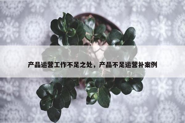 产品运营工作不足之处，产品不足运营补案例