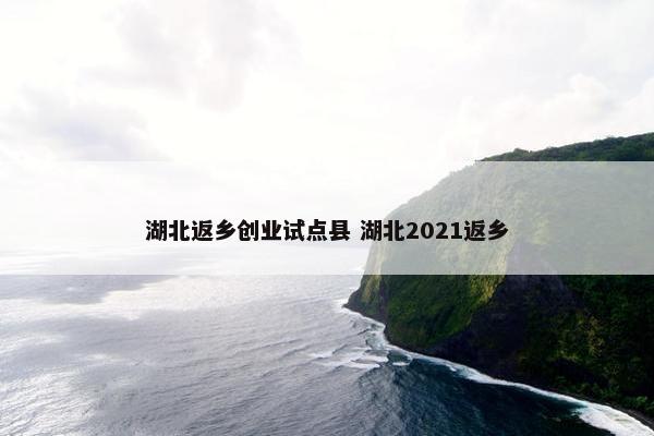 湖北返乡创业试点县 湖北2021返乡