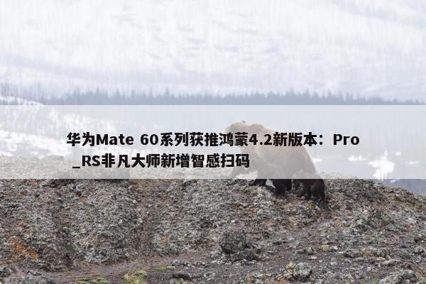 华为Mate 60系列获推鸿蒙4.2新版本：Pro _RS非凡大师新增智感扫码