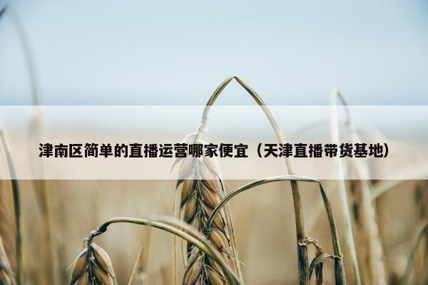 津南区简单的直播运营哪家便宜（天津直播带货基地）