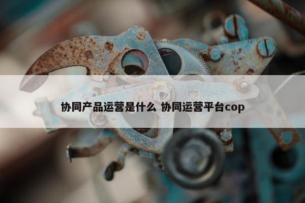 协同产品运营是什么 协同运营平台cop