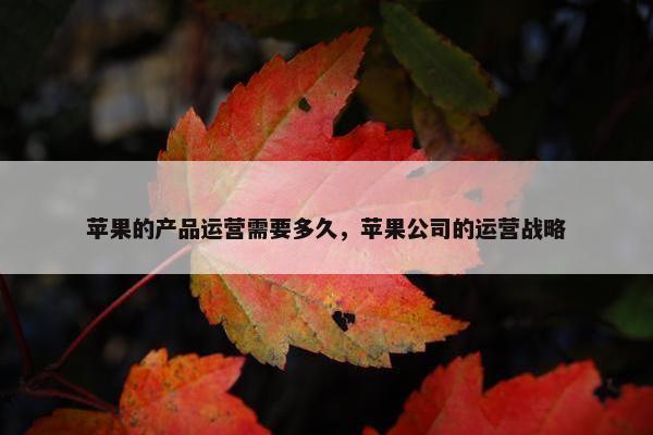 苹果的产品运营需要多久，苹果公司的运营战略