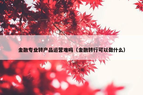 金融专业转产品运营难吗（金融转行可以做什么）