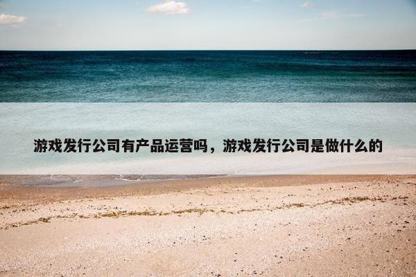 游戏发行公司有产品运营吗，游戏发行公司是做什么的