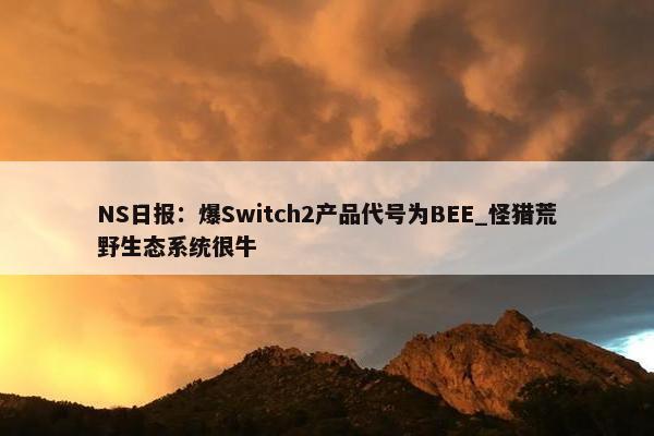 NS日报：爆Switch2产品代号为BEE_怪猎荒野生态系统很牛