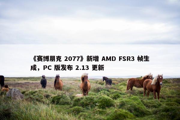 《赛博朋克 2077》新增 AMD FSR3 帧生成，PC 版发布 2.13 更新