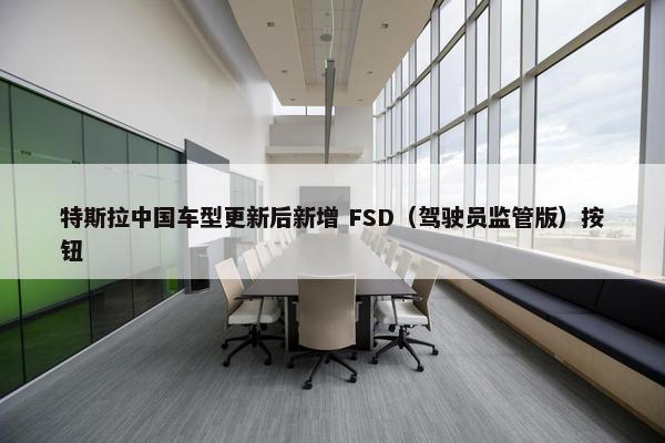 特斯拉中国车型更新后新增 FSD（驾驶员监管版）按钮