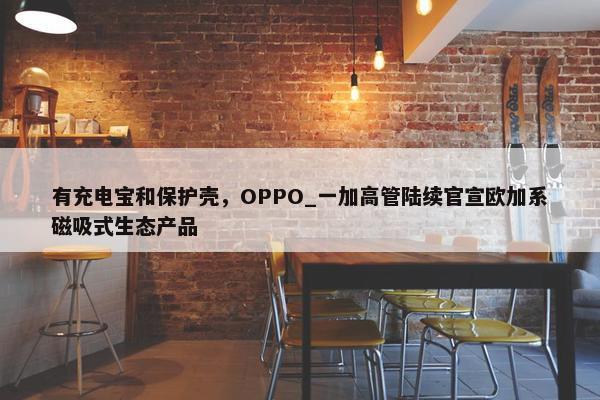 有充电宝和保护壳，OPPO_一加高管陆续官宣欧加系磁吸式生态产品