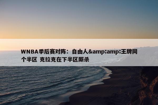 WNBA季后赛对阵：自由人&amp;王牌同个半区 克拉克在下半区厮杀