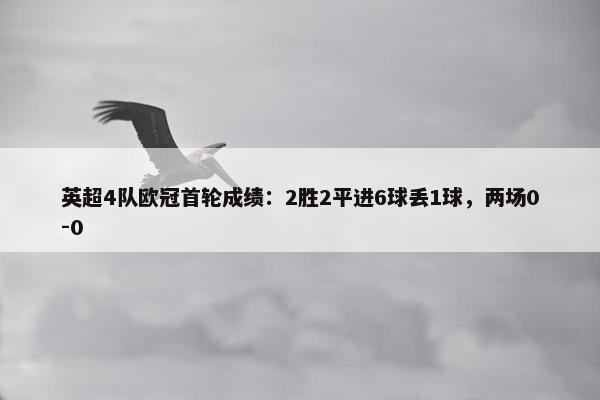 英超4队欧冠首轮成绩：2胜2平进6球丢1球，两场0-0