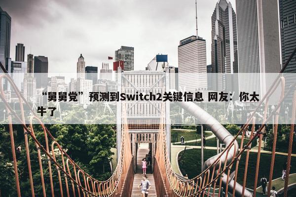 “舅舅党”预测到Switch2关键信息 网友：你太牛了