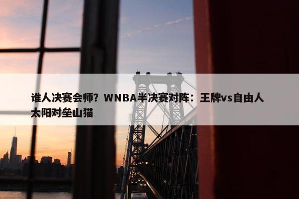 谁人决赛会师？WNBA半决赛对阵：王牌vs自由人 太阳对垒山猫