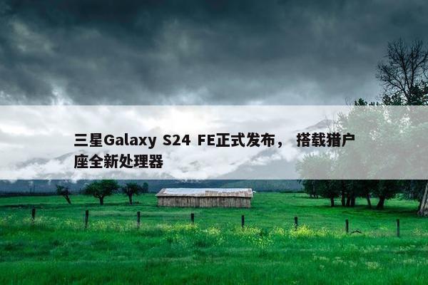 三星Galaxy S24 FE正式发布， 搭载猎户座全新处理器