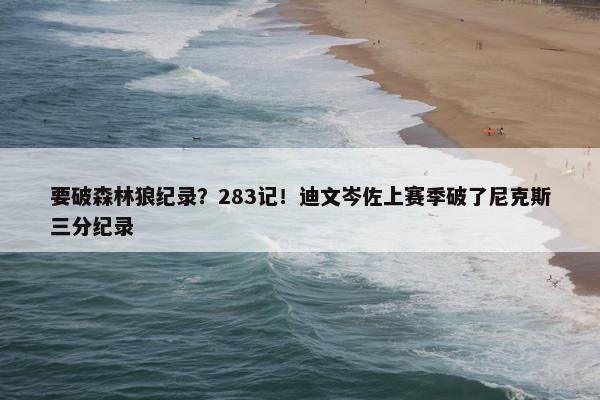 要破森林狼纪录？283记！迪文岑佐上赛季破了尼克斯三分纪录