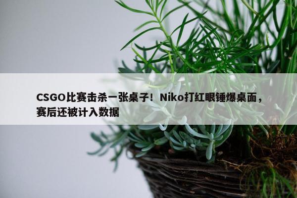 CSGO比赛击杀一张桌子！Niko打红眼锤爆桌面，赛后还被计入数据