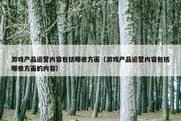 游戏产品运营内容包括哪些方面（游戏产品运营内容包括哪些方面的内容）