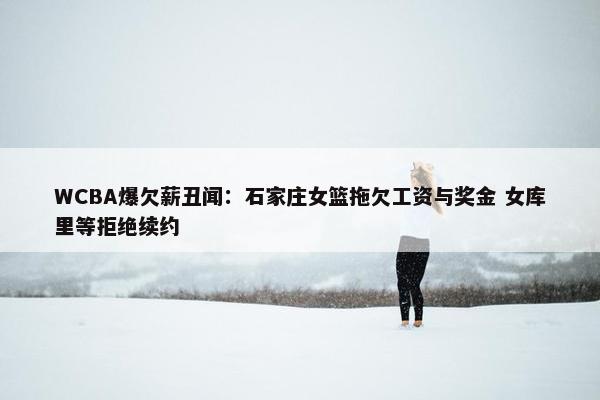 WCBA爆欠薪丑闻：石家庄女篮拖欠工资与奖金 女库里等拒绝续约