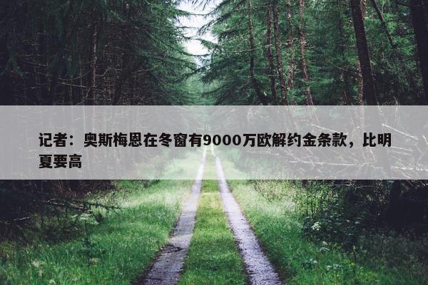 记者：奥斯梅恩在冬窗有9000万欧解约金条款，比明夏要高