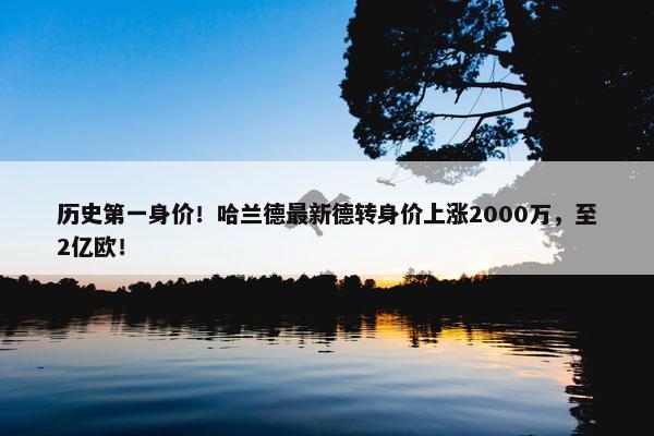 历史第一身价！哈兰德最新德转身价上涨2000万，至2亿欧！