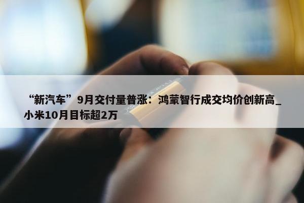 “新汽车”9月交付量普涨：鸿蒙智行成交均价创新高_小米10月目标超2万