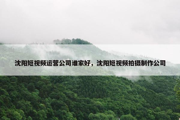 沈阳短视频运营公司谁家好，沈阳短视频拍摄制作公司