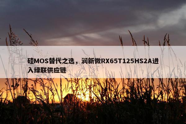 硅MOS替代之选，润新微RX65T125HS2A进入绿联供应链