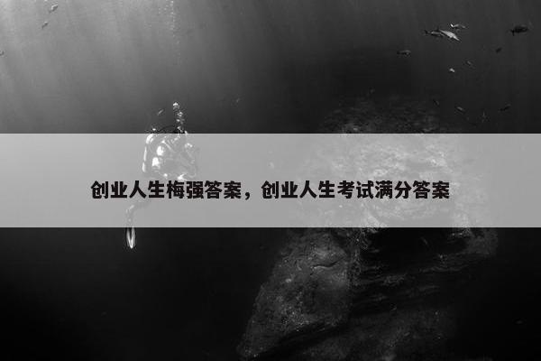 创业人生梅强答案，创业人生考试满分答案